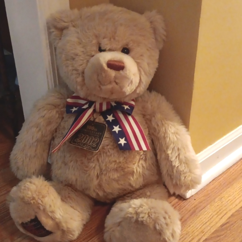 Gund 100th Anniversary Jumbo- Sized Wish Bear with Patriotic Bow ♥️ 2002 Vintage